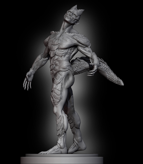 metà Drago 3d Stampa modello anatomia corpo figura statua scultura carattere uomini metà Drago umano miniature figurine 3d print model - Mito3D