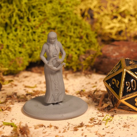 yarım elf bard - masa üstü minyatür oyun kadın Ozan stl dosya 3d model mini fantezi warhammer gloomhaven pathfinder kritik rol rpg dnd dungeons dragons 3D print model - Mito3D