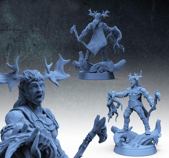 half elf druid modular hero character art toy dnd dungeon dragons pathfinder tabletop rpg miniatures ttrpg highdetails 3d print model - Mito3D