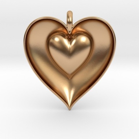 half heart pendant jewelry pendulous 3D print model - Mito3D