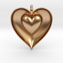 half heart pendant jewelry pendulous 3d print model - Mito3D