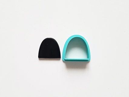 half oval clay cutter set Jewelry polymer mini stud small geometric abstract pendant shape ellipse arch 3d print model - Mito3D