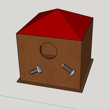 2 la mitad de los tornillos steampunk nido deco art casa shack aves waterer alimentador 3d print model - Mito3D