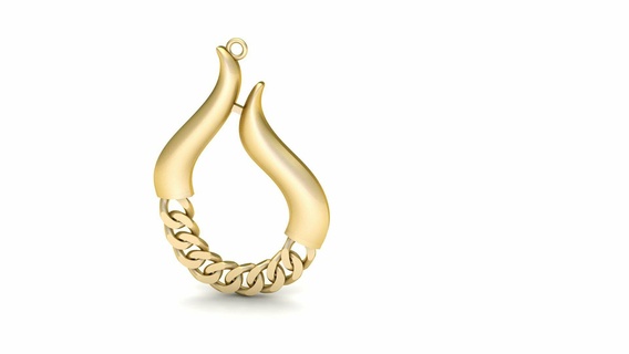 Hälfte einstellen Halskette Schmuck Anhänger Halsketten Gold Silber Juwel Luxus 3d print model - Mito3D