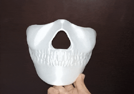 half skull mask halloween skeleton cosplay costume horror bones death face fangs dead 3d print model - Mito3D