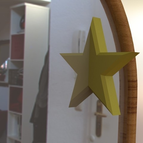 half star mirror accessory home geometric toy room magic bathroom illusion funny decoration 3D print model - Mito3D