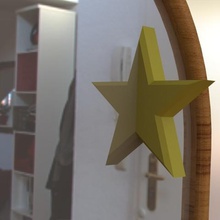 demi-étoile de miroir l'accessoire la maison géométriques jouet chambre magie salle bains l'illusion drôle décoration 3d print model - Mito3D