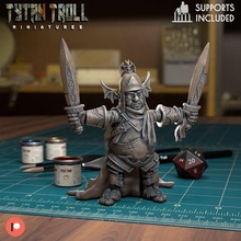halfling nobile pre supported gioco dnd miniatura minis dungeon draghi 32mm tytantroll miniature patreon spade combattente 3d print model - Mito3D