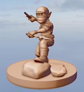 halfling rogue d&d halfing gnome goblin assasing daggers fantasy boardgame 3d print model - Mito3D