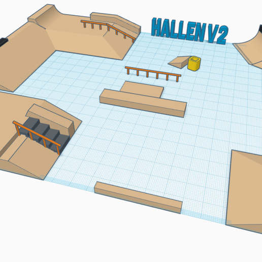 hallen v2 architecture skatepark 3D print model - Mito3D