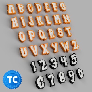 halloween - font nameled tc alphabet create words led lamp squid netflix name ornament modular glue home diy 3d print model - Mito3D