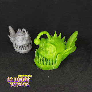 halloween anglerfish presupported clumsy flexible flexi links link articulated toy lazy nibbler fish scary 3d print model - Mito3D