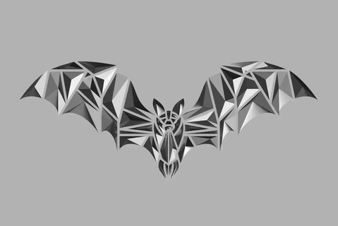 Halloween pipistrello opera d'arte arte muraria 53 pezzi ottobre geometrico animale raccapricciante autunno vampiro dracula 2dart 3d print model - Mito3D