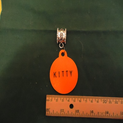 halloween cat costume tag customized 3d print model - Mito3D