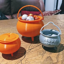 halloween cauldrons home container decoration prop handle hanging pot happy printinplace treats 3d print model - Mito3D