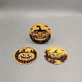 halloween coaster set hueforge pumpkin filamentpainting filament painting drinkcoaster coasters 3d print model - Mito3D