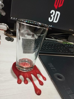 halloween coasters glass cup holder burjas blood terror horror witch 3d print model - Mito3D