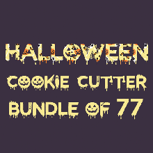 halloween cookie cutter bundle 77 set stamp cookies cutters cartoon devil pumpkin jack ghost zombie horror movie 3d print model - Mito3D