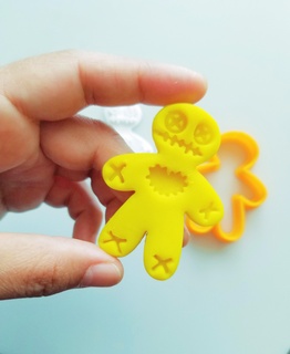 halloween cookie cutter mini voodoo doll vudu cutters stamp 3d print model - Mito3D