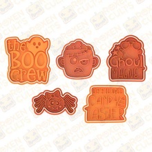 halloween cookie cutter set 5 stamp cookies cutters cartoon devil pumpkin jack ghost kitty zombie 3d print model - Mito3D