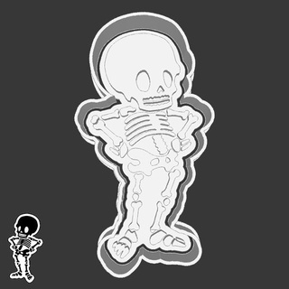 Halloween biscotto frese 102 scheletro contento ossatura 3d print model - Mito3D