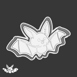 halloween cookie cutters - 122 bat style 5 happy 3d print model - Mito3D