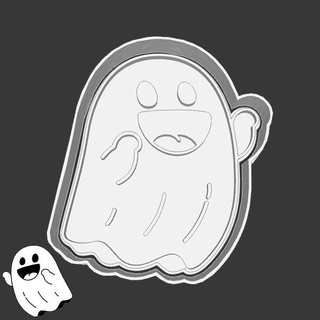 halloween cookie cutters - 91 ghost style 13 3d print model - Mito3D
