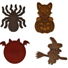halloween cookie cutters pack spider witch cutter embosser ghost pumpkin bat skull cat 3d print model - Mito3D