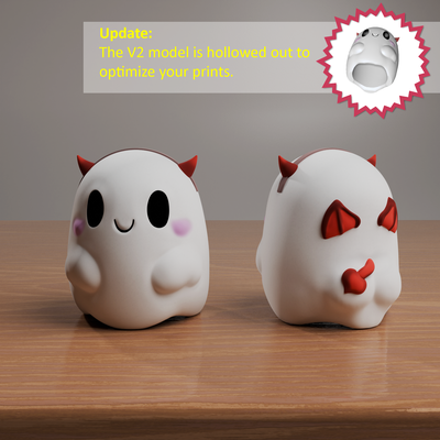 halloween cute ghosts - devil happy ghost home decoration collection boo mask rip death print 3d printing toy horror kawaii nightmares demon ass 3d print model - Mito3D