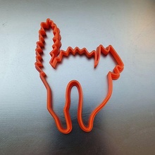 halloween cutest - scaredy cat cookie cutter cutting cookies poison 3d print model - Mito3D