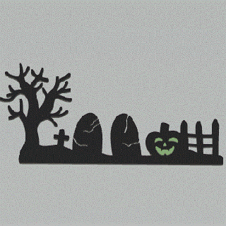 Halloween décor mur art 124 fdm ender résine effrayant Joyeux bonbons sort Halloweendecor sorcière fantôme chauve souris signet cadeau hanté 3d print model - Mito3D