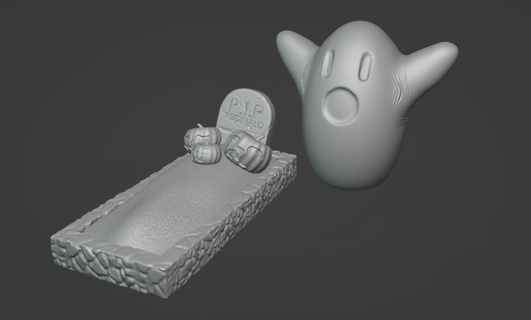 halloween decoration scary ghost grave pumpkin season tombstone october undead 3d print model - Mito3D