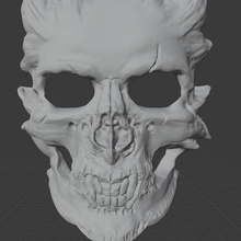 halloween demon skull mask fashion haunted zombie spooky scary people monster man horror helmet head frame face creature bone anatomy 3d print model - Mito3D