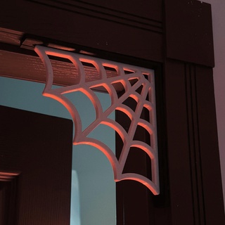 halloween door frame web spider decor spooky home 3d print model - Mito3D