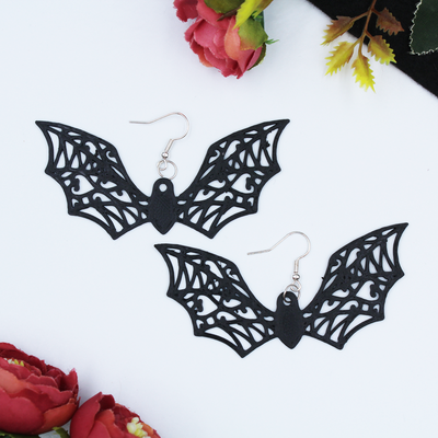 halloween earring bats chain necklance jewelry butterfly wing jewelry color logo silk beautifull easy angel medallion ornament christmas geometri abstract ghost witch 3d print model - Mito3D