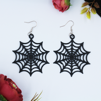 halloween earring cobweb chain necklance scare jewelry butterfly wing jewelry color logo silk beautifull easy angel medallion ornament christmas geometri abstract ghost witch 3d print model - Mito3D