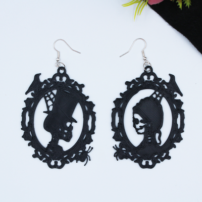 halloween earring skeleton couple chain necklance scare jewelry butterfly wing jewelry color logo silk beautifull easy angel medallion ornament christmas geometri abstract ghost witch 3d print model - Mito3D