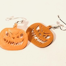 halloween earring jewelry pumpkin 3d print model - Mito3D