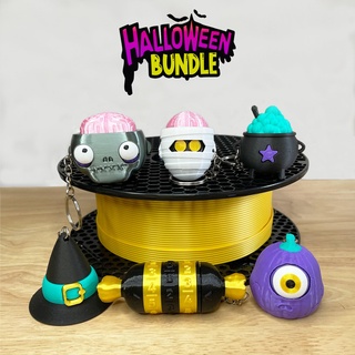 halloween fidget bundle keychain pumpkin zombie witch cauldron toy 3d print model - Mito3D