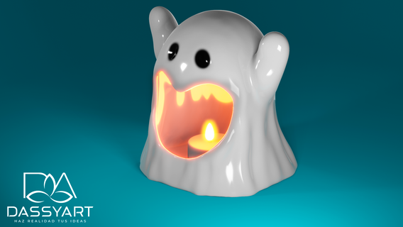 halloween ghost fanstasma phantom candle bowl hallooween 3d print model - Mito3D