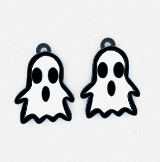 halloween ghost earrings pending ghosts fear 3d print model - Mito3D