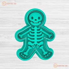 halloween gingerbread skeleton cookie cutter - cutting gertec3d 3d print model - Mito3D