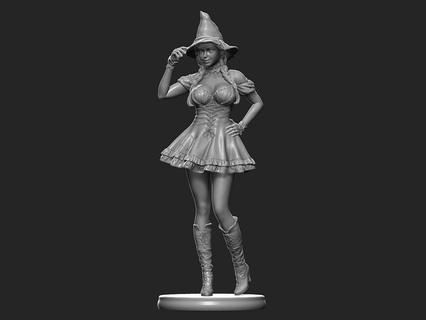 halloween girl body miniature scarecrow cosplay woman lady beautiful face anatomy character human witch game crow miniatures figurines 3d print model - Mito3D