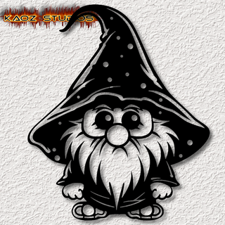 halloween gnome wall art witch decor 2d warlock bat costume character garden figure low poly forest tree country free figurine home decoration 3d print model - Mito3D