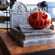 halloween grave various gravestone decoration prop pumpkin 3d print model - Mito3D