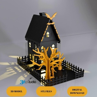 Halloween infestato design Casa 3d stl 3d print model - Mito3D