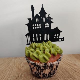 halloween house cupcake topper cupcake topper witch house cupcakes halloween muffins halloween food decoration halloween table muffin decoration witch house scary house halloween props halloween cupcakes  3d print model - Mito3D
