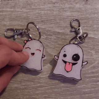 halloween inseparable ghost keychains key ring love inktober kawaii 3d print model - Mito3D