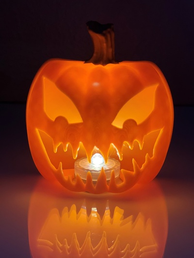 víspera santos jack o' lantern calabaza lámpara 6 batería operado té ligero compatible hogar casa iluminado decoración 3d print model - Mito3D