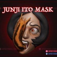 cadılar bayramı Junji ito maske oyun Toplamak kask Kostüm oyunu korkutucu ürkütücü hayalet 3d print model - Mito3D